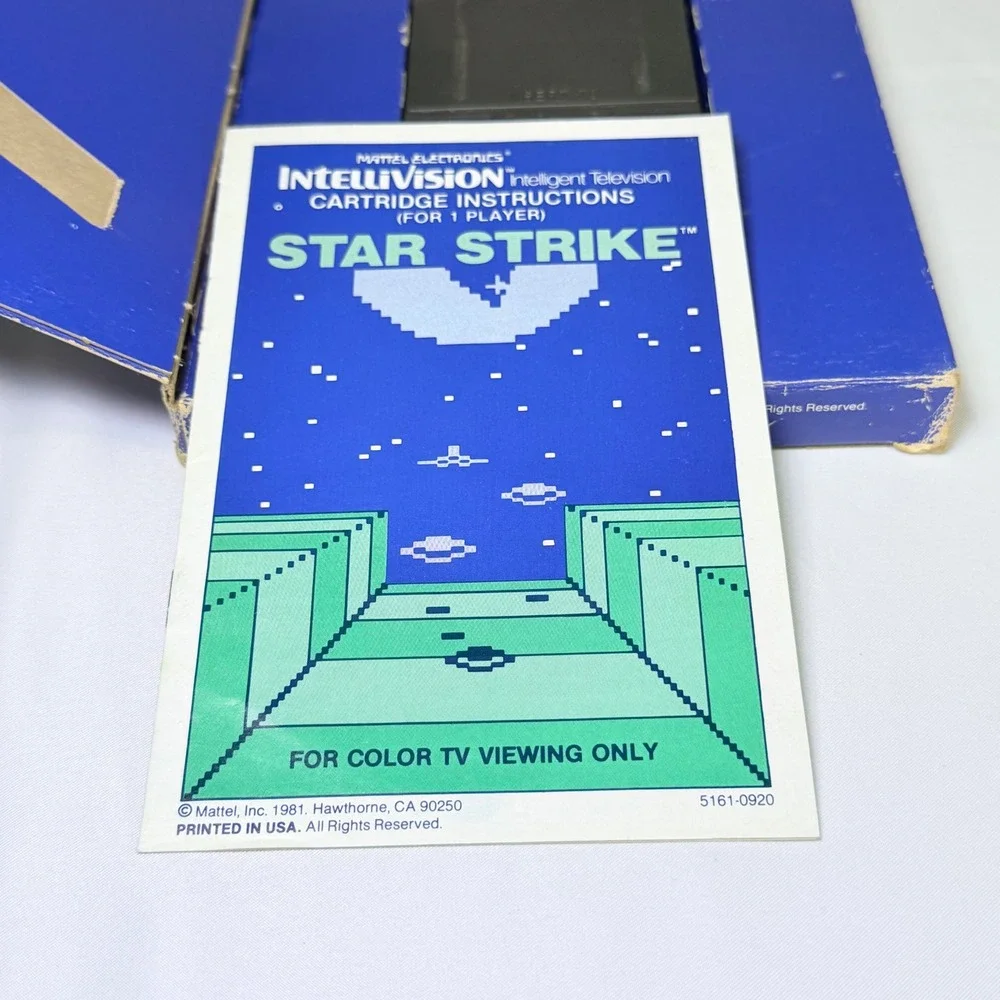 Mattel Intellivision Star Strike Video Game Cartridge Boxed 1981 Model 5161